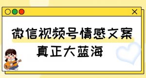 视频号情感文案，真正大蓝海，简单操作，新手小白轻松上手（教程+素材）【揭秘】-网赚36计