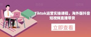 Tiktok运营实操课程，海外版抖音短视频直播带货-网赚36计
