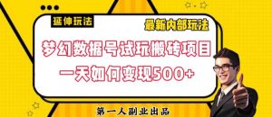 数据号回归玩法游戏试玩搬砖项目再创日入500+【揭秘】-网赚36计