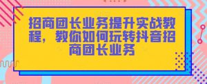 招商团长业务提升实战教程，教你如何玩转抖音招商团长业务-网赚36计