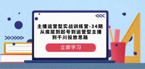 主播运营型实战训练营-第34期从底层到起号到运营型主播到千川投放思路-网赚36计