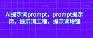 AI提示词prompt，prompt提示词，提示词工程，提示词增强-网赚36计