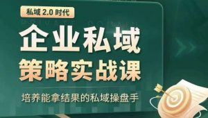 私域2.0时代：企业私域策略实战课，培养能拿结果的私域操盘手-网赚36计