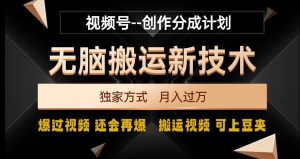 视频号无脑搬运新技术，破原创壕流量，独家方式，爆过视频，还会再爆【揭秘】-网赚36计