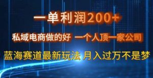 一单利润200私域电商做的好，一个人顶一家公司蓝海赛道最新玩法【揭秘】-网赚36计