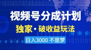 视频号分成计划,独家·破收益玩法,日入3000不是梦【揭秘】-网赚36计
