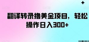 翻译转录撸美金项目，轻松操作日入300+【揭秘】-网赚36计