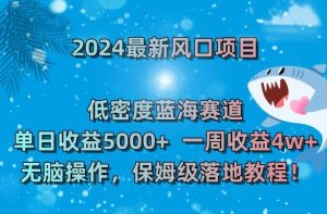 2024最新风口项目,低密度蓝海赛道,单日收益5000+,一周收益4w+!【揭秘】-网赚36计
