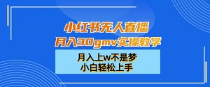 小红书无人直播月入30gmv实操教学，月入上w不是梦，小白轻松上手【揭秘】-网赚36计