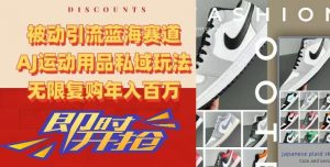 被动引流蓝海赛道，AJ运动用品私域玩法，无限复购年入百万【揭秘】-网赚36计
