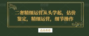 二奢精细运营从头学起,估价鉴定,精细运营,细节操作-网赚36计