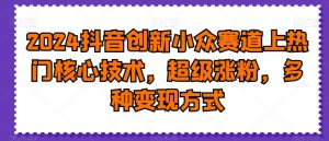 2024抖音创新小众赛道上热门核心技术，超级涨粉，多种变现方式【揭秘】-网赚36计