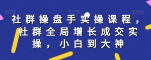 社群实操课程,社群全局增长成交实操,小白到大神-网赚36计