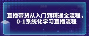直播带货从入门到精通全流程,0-1系统化学习直播流程-网赚36计