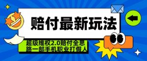 超级维权2.0全新玩法，2024赔付全思路职业打假一部手机搞定【仅揭秘】-网赚36计