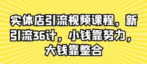 实体店引流视频课程,新引流36计,小钱靠努力,大钱靠整合-网赚36计