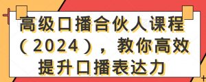 高级口播合伙人课程（2024），教你高效提升口播表达力-网赚36计
