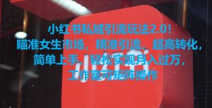 小红书私域引流玩法2.0！瞄准女生市场，精准引流，超高转化，简单上手【揭秘】-网赚36计