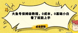 怎么样靠阿里大厂撸金，背靠大厂日入2000+，大鱼号保姆级教程，0成本，0基础小白看了就能上手【揭秘】-网赚36计