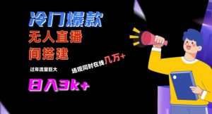 冷门爆款直播间手把手搭建，流量巨大，日入3k+【揭秘】-网赚36计