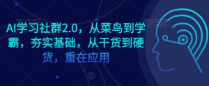 AI学习社群2.0,从菜鸟到学霸,夯实基础,从干货到硬货,重在应用-网赚36计