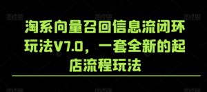 淘系向量召回信息流闭环玩法V7.0，一套全新的起店流程玩法-网赚36计