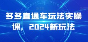 多多直通车玩法实操课，2024新玩法-网赚36计