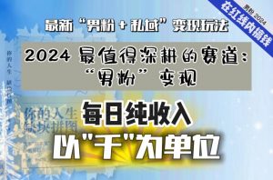【私域流量最值钱】把“男粉”流量打到手，你便有无数种方法可以轻松变现，每日纯收入以“千”为单位-网赚36计