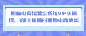 闲鱼电商运营全系统VIP实操课，1部手机随时随地电商卖货-网赚36计