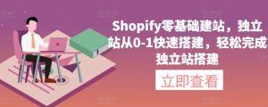Shopify零基础建站,独立站从0-1快速搭建,轻松完成独立站搭建-网赚36计
