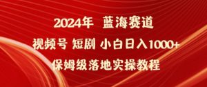 2024年视频号短剧新玩法小白日入1000+保姆级落地实操教程【揭秘】-网赚36计