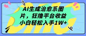 AI生成治愈系图片，狂撸平台收益，小白轻松入手1W+【揭秘】-网赚36计
