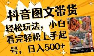 抖音图文带货已过时?那你不如仔细看看这个，小白看完轻松上手起号，日入500+不是梦【揭秘】-网赚36计