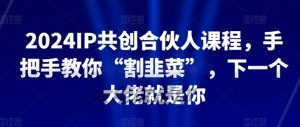 2024IP共创合伙人课程，手把手教你“割韭菜”，下一个大佬就是你-网赚36计