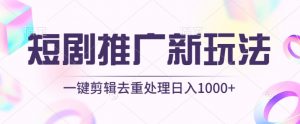 短剧推广新玩法，不剪辑，工具助力一键过原创，日入1000+【揭秘】-网赚36计