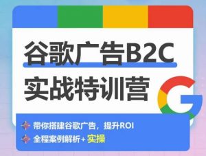 谷歌广告B2C实战特训营,500+谷歌账户总结经验,实战演示如何从0-1搭建广告账户-网赚36计