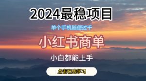 2024最稳蓝海项目，小红书商单项目，没有之一【揭秘】-网赚36计