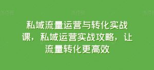 私域流量运营与转化实战课,私域运营实战攻略,让流量转化更高效-网赚36计