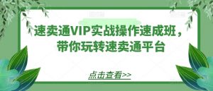 速卖通VIP实战操作速成班，带你玩转速卖通平台-网赚36计