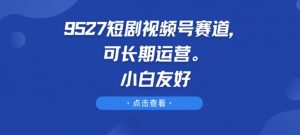 9527短剧视频号赛道，可长期运营，小白友好【揭秘】-网赚36计