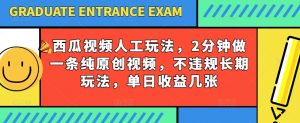 西瓜视频写字玩法,2分钟做一条纯原创视频,不违规长期玩法,单日收益几张-网赚36计