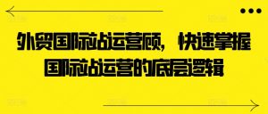 外贸国际站运营顾问,快速掌握国际站运营的底层逻辑-网赚36计