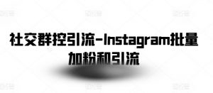 社交群控引流-Instagram批量加粉和引流-网赚36计