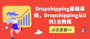 Dropshipping基础课程，Dropshipping从0到1全教程-网赚36计