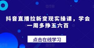 抖音直播拉新变现实操课,学会一周多挣五六百-网赚36计