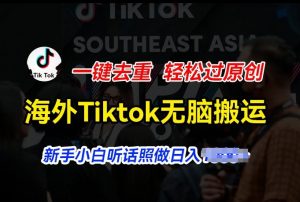 海外Tiktok短视频无脑搬运,一键去重轻松过原创,新手小白听话照做日入几张【揭秘】-网赚36计