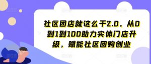 社区团店就这么干2.0,从0到1到100助力实体门店升级,赋能社区团购创业-网赚36计