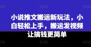 小说推文搬运新玩法，小白轻松上手，搬运发视频让搞钱更简单-网赚36计