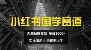 小红书国学赛道，无脑粘贴复制，单日1K，实操演示，小白即刻上手【揭秘】-网赚36计