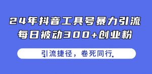 24年抖音工具号暴力引流,每日被动300+创业粉,创业粉捷径,卷死同行【揭秘】-网赚36计
